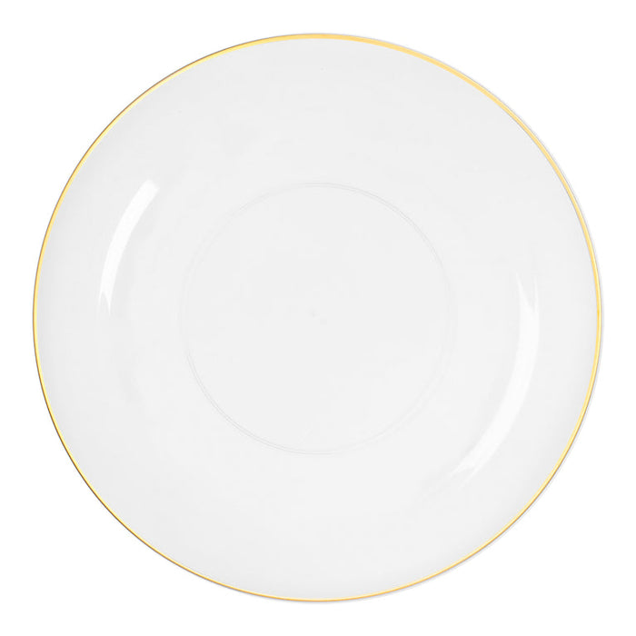 Organic Round With Gold Rim Disposable Plates