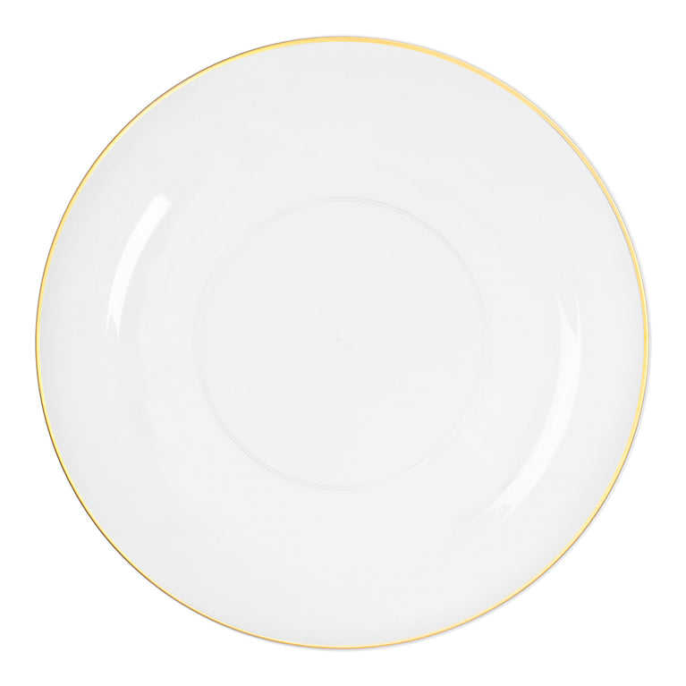 Organic Round With Gold Rim Disposable Plates