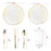 White & Gold Antique Floral Disposable Dinnerware Set – Elegant Plastic Plates for Events