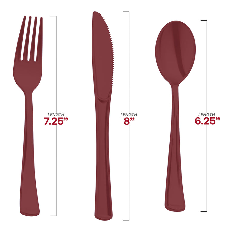 Vibrant red disposable utensil combo set