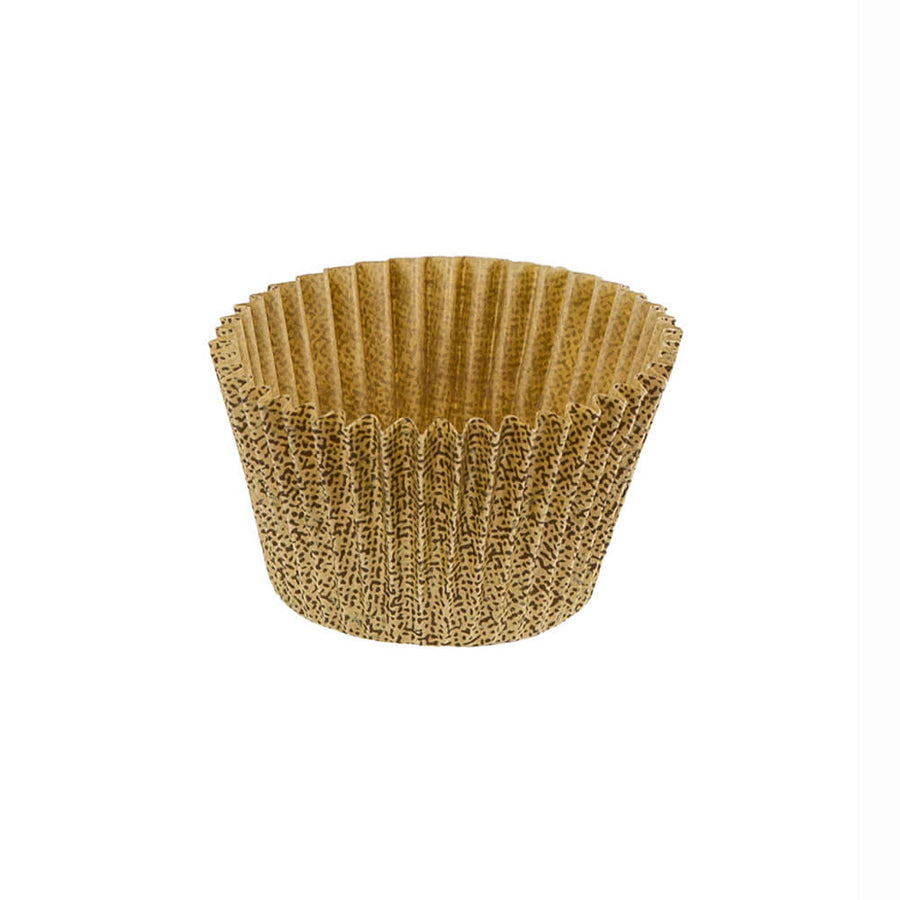 Novacart 160 FL Fluted Panettone Print Baking Cup, Brown & Gold – 2-1/4" x 1-7/8" – 2,000/Case
