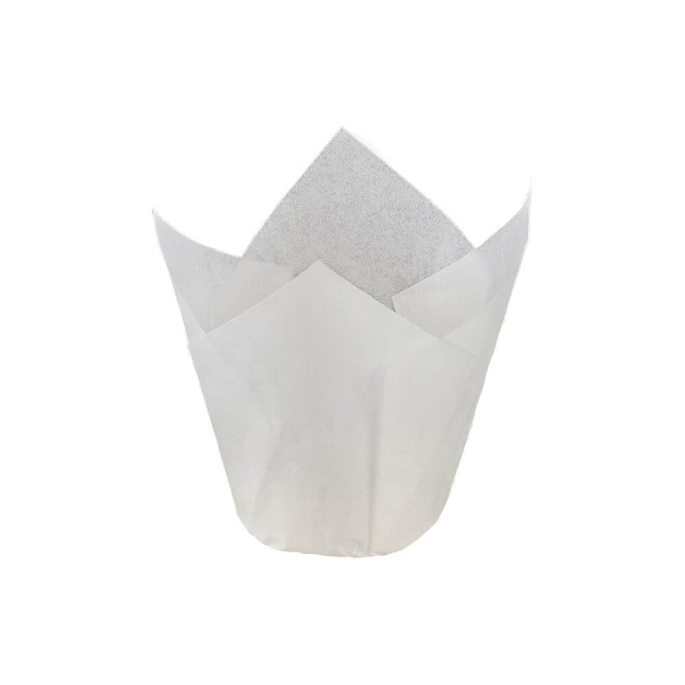 Novacart 160/50 White Tulip Baking Cup – 2" x 2-1/8" – 2,000/Case
