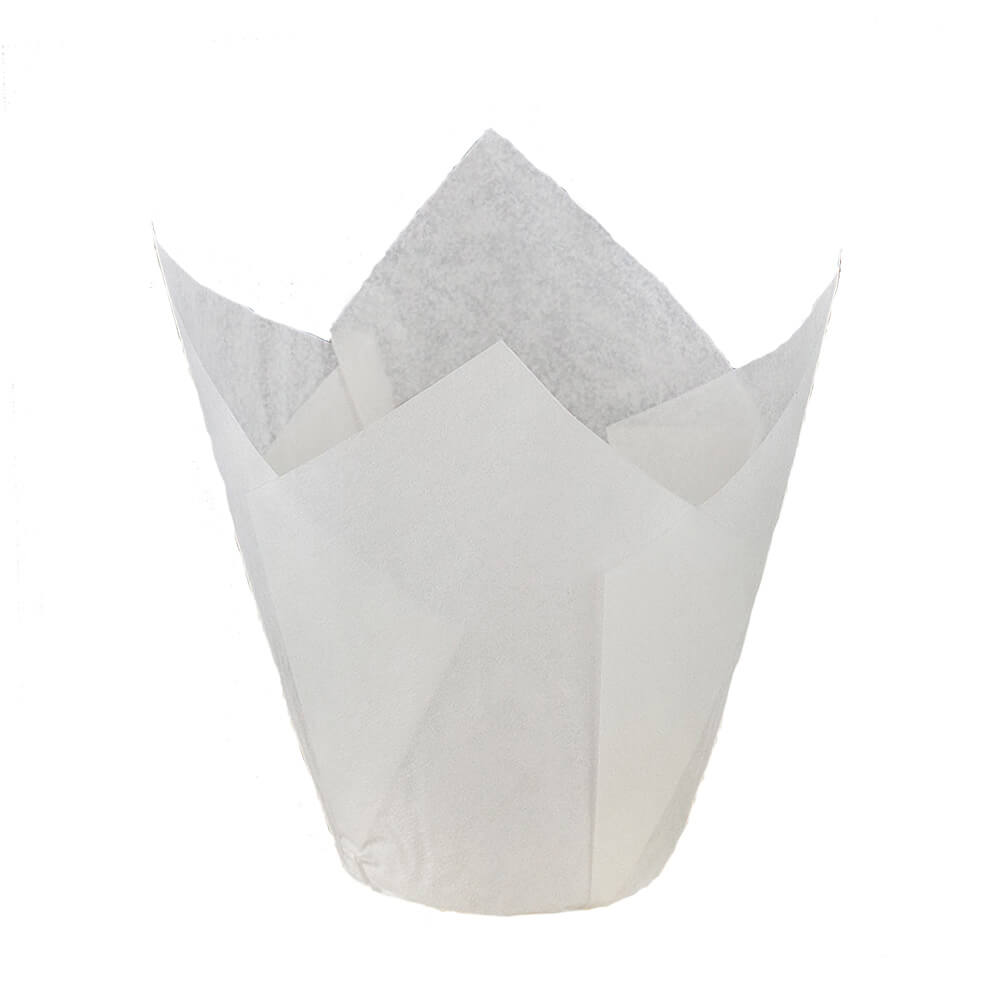 Novacart 175/50 White Tulip Baking Cup – 2" x 2-1/2" – 2,000/Case