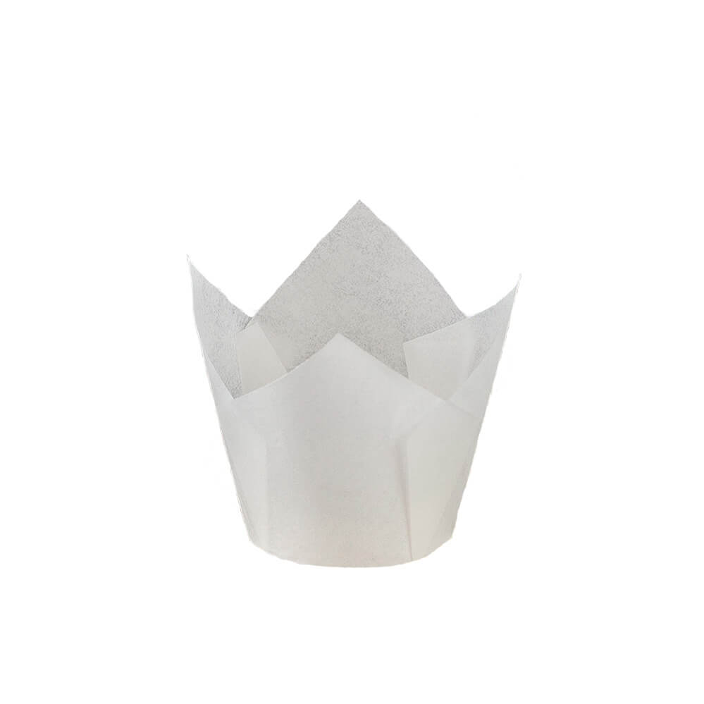 Novacart 132/50 White Tulip Baking Cup – 2" x 1-5/8" – 2,000/Case