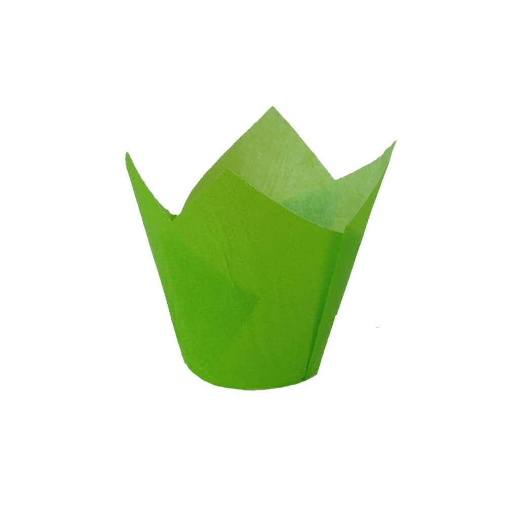 Novacart 132/50 Green Tulip Baking Cup – 2" x 1-5/8" – 2,000/Case