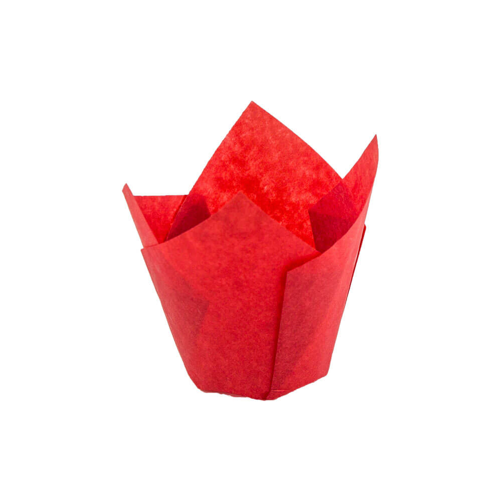 Novacart 160/50 Red Tulip Baking Cup – 2" x 2-1/8" – 2,000/Case