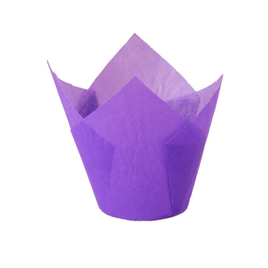 Novacart 160/50 Purple Tulip Baking Cup – 2" x 2-1/8" – 2,000/Case