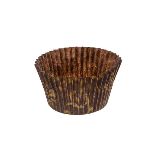 Brown w/ Gold Scroll Baking Cup (2-1/4" x 1-7/8")-10,000 Per Case