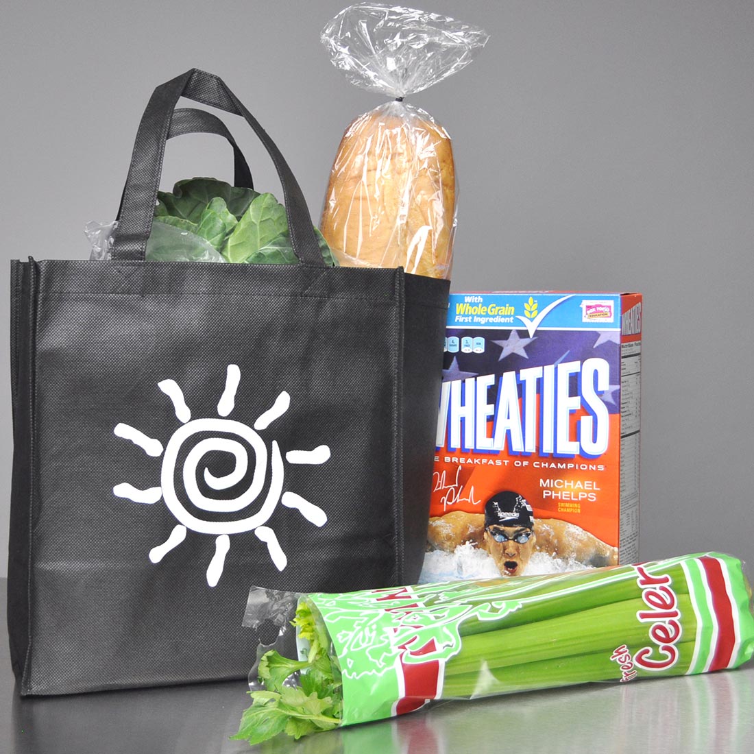 Non-Woven Polypropylene Grocery Bags 12.5x13.5" — Reusable Shopping Totes | 100/Case