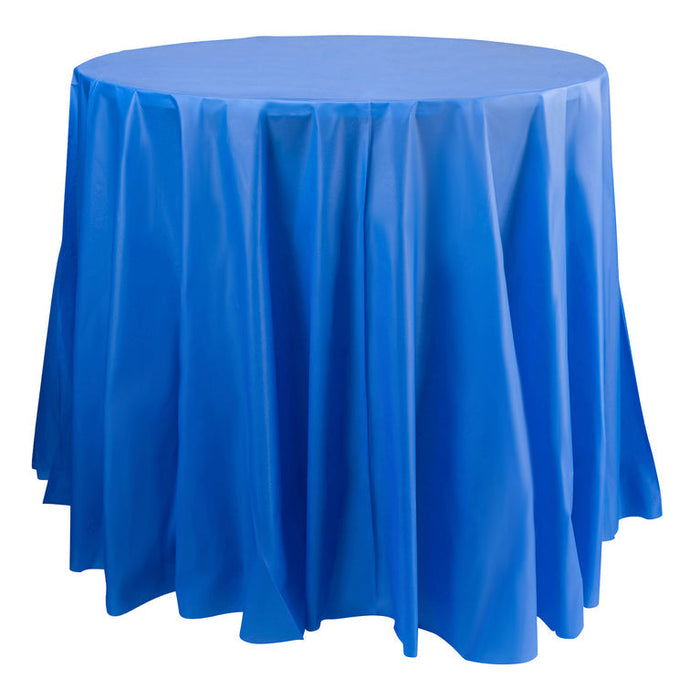 Round Disposable Plastic Tablecloth – 84″ Diameter (Individually Folded)