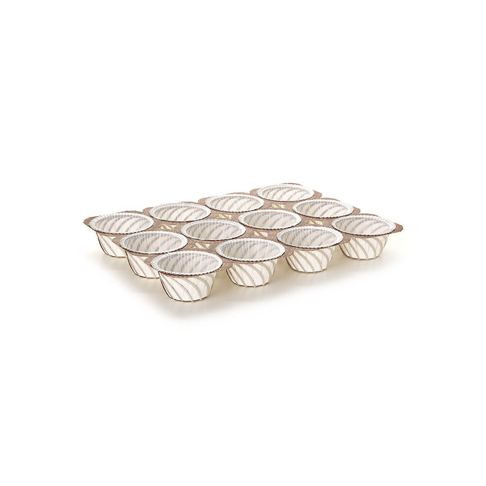 Novacart NTS-B 2 oz Paper Muffin Tray with Baskets, 12-Cup (3x4) – 200 Trays/Case