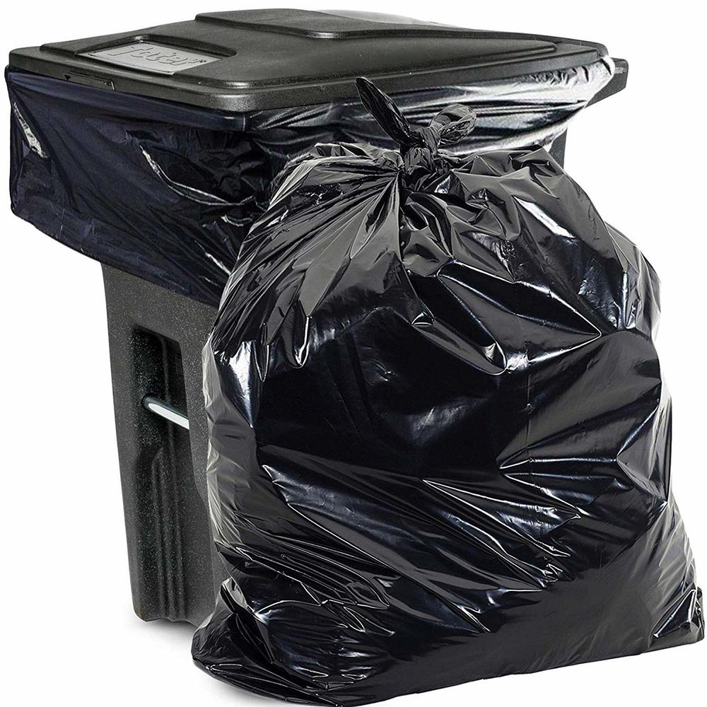 Aluf Plastics PG6-6550 Black Repro Gusseted Trash Bags (65 Gallon, 50x58) – 50/Case