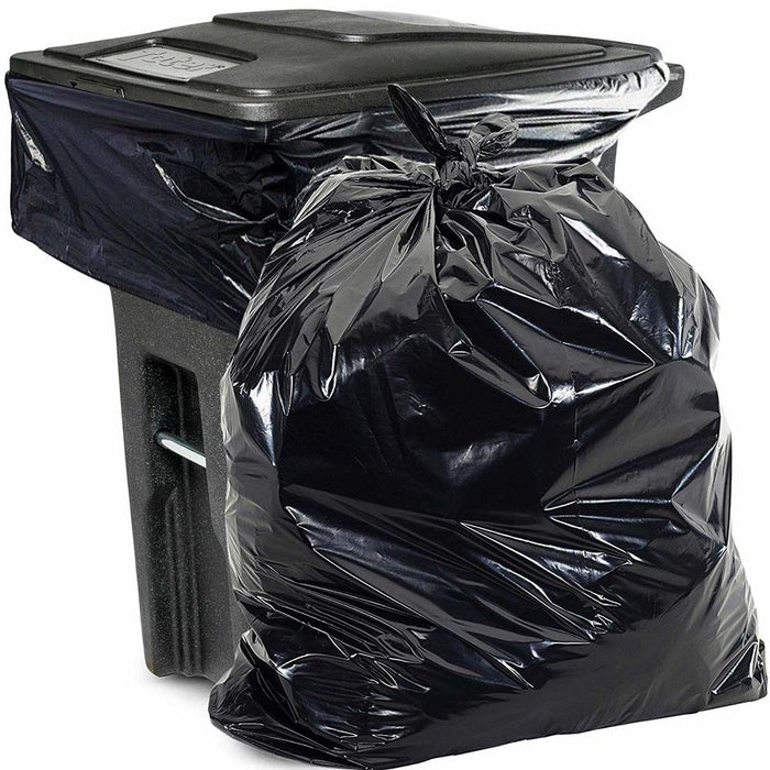 Aluf Plastics PG6-6550 Black Repro Gusseted Trash Bags (65 Gallon, 50x58) – 50/Case