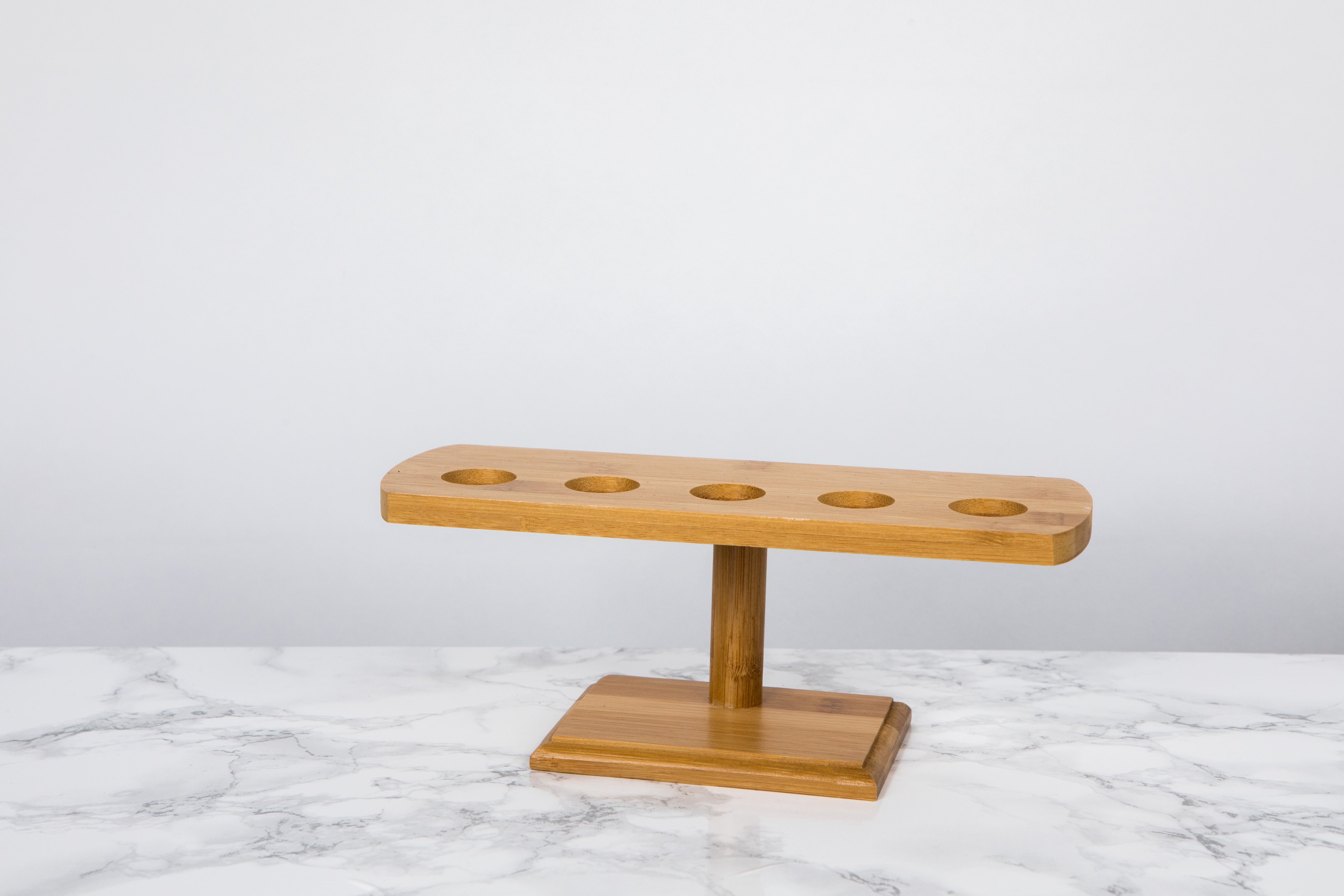 5 Holes Bamboo Cone And Temaki Display - D:0.8in 9.2 X 3.1 X 3.7in - 10 Pcs