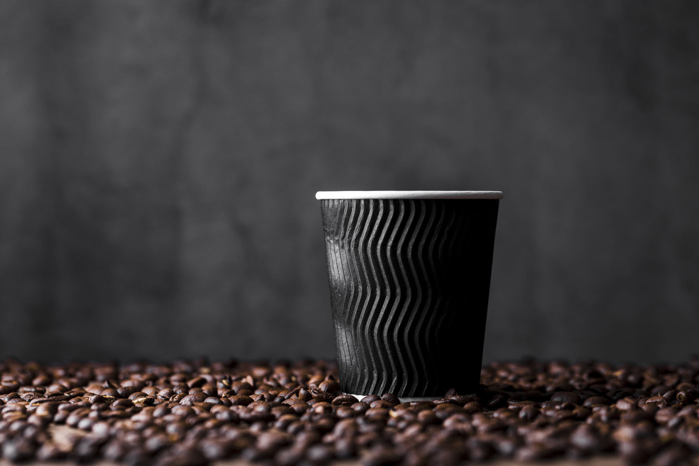 4oz Black Compostable Rippled Cup -1000 Cups Per Case