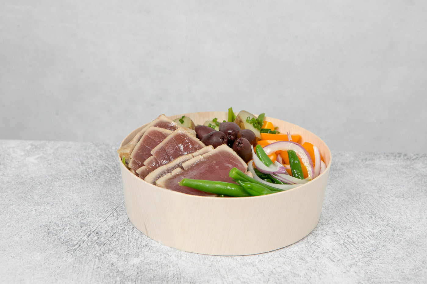 Round Wooden Bowl -24oz Dia:5.9in H:1.77in 100 Pcs/Cs