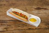 White Hot Dog Tray - L:9.75 X W:2.1in H:1.3in 1000 Trays