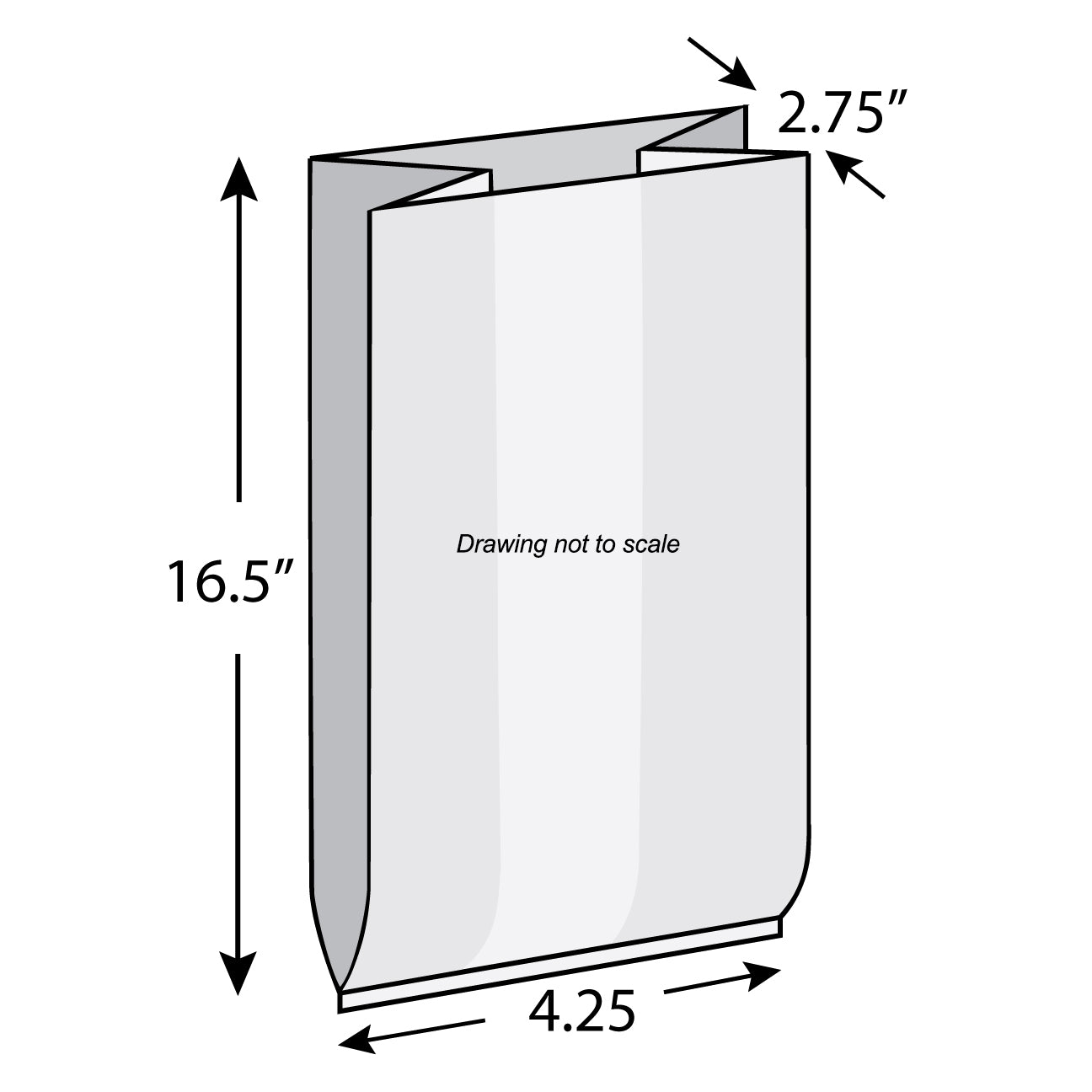 4.25" x 2.75" x 16.5" Kraft Sandwich Bag with Window – 500/Case
