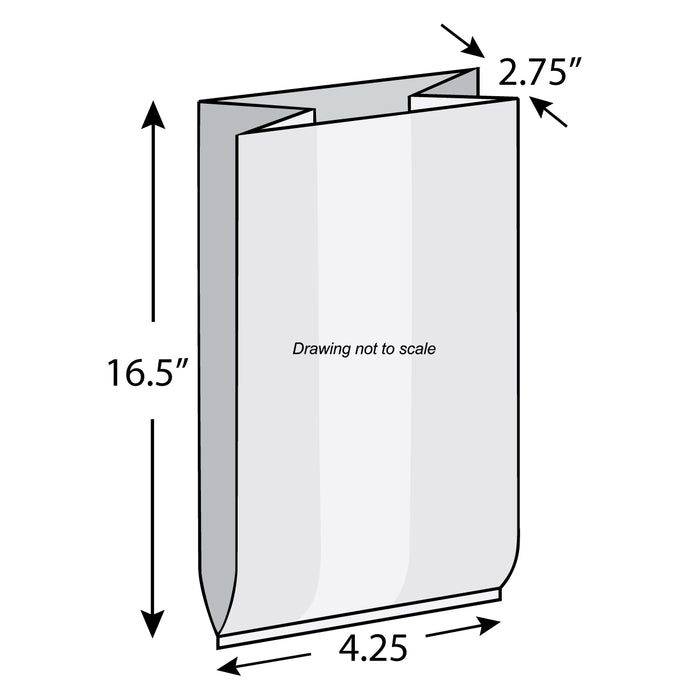 4.25" x 2.75" x 16.5" Kraft Sandwich Bag with Window – 500/Case