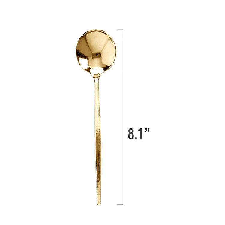 Shiny Gold Moderno Disposable Plastic Dinner Spoons (300 Per Case)