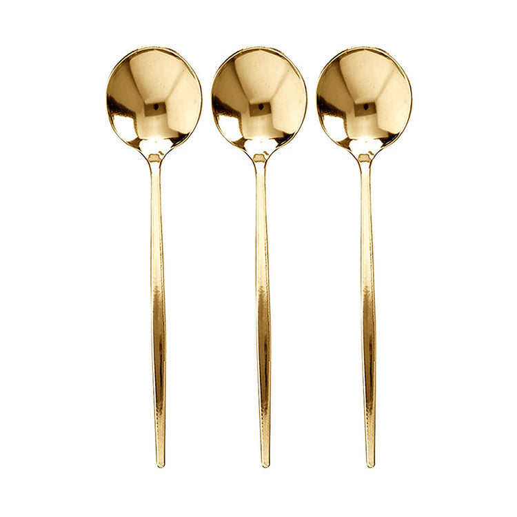 Shiny Gold Moderno Disposable Plastic Dinner Spoons (300 Per Case)