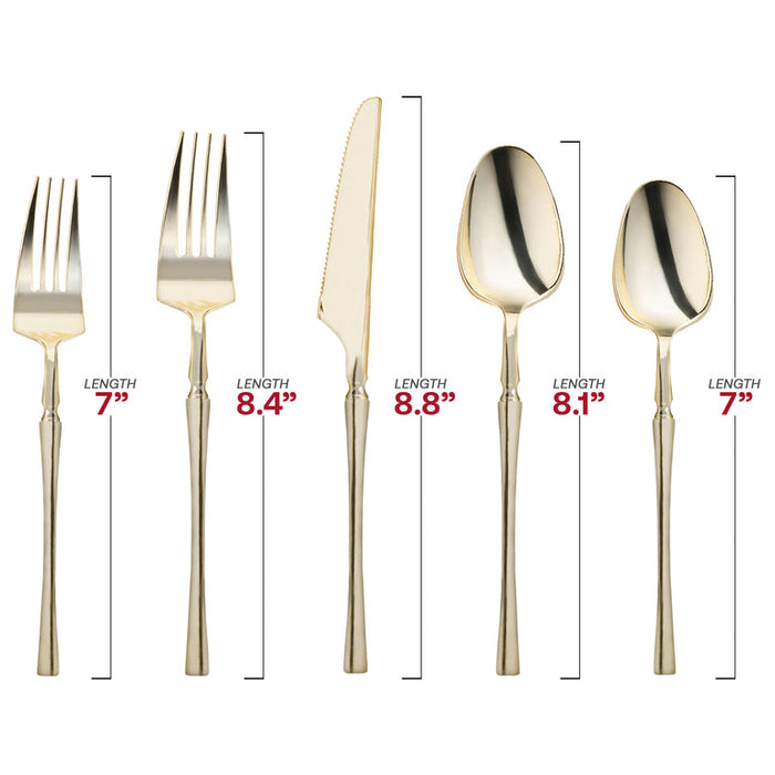 Shiny Gold Moderno Disposable Plastic Cutlery