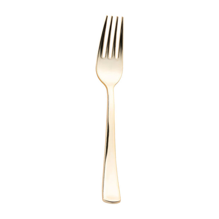 Shiny Metallic Gold Disposable Plastic Cutlery