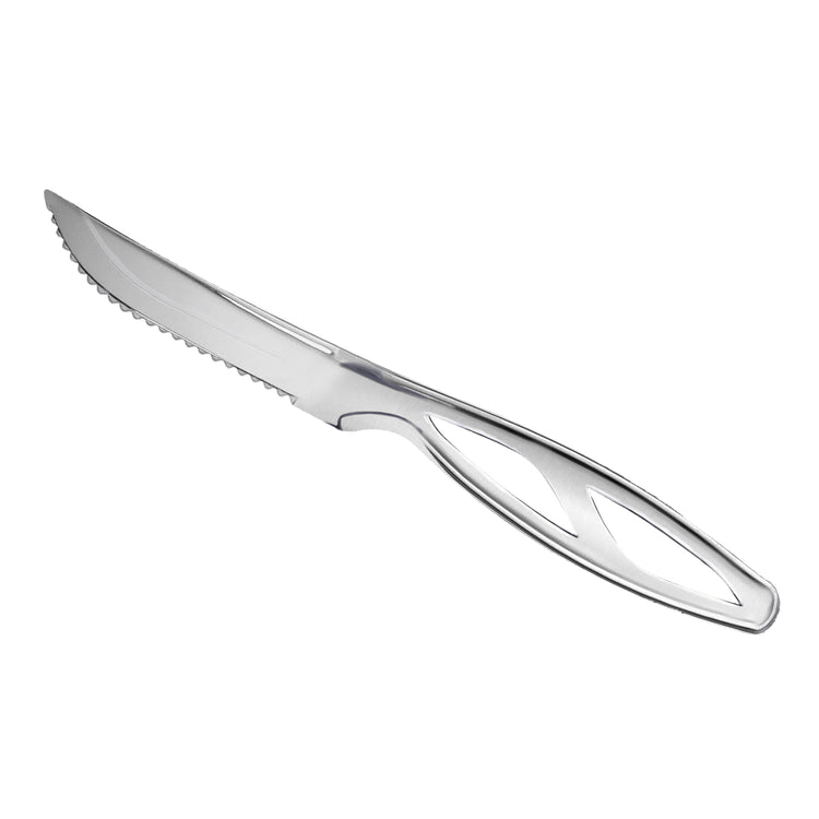 Silver Plastic Disposable Steak Knives-360 Per Case