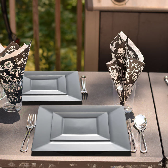 Solid Color Square Plastic Plates