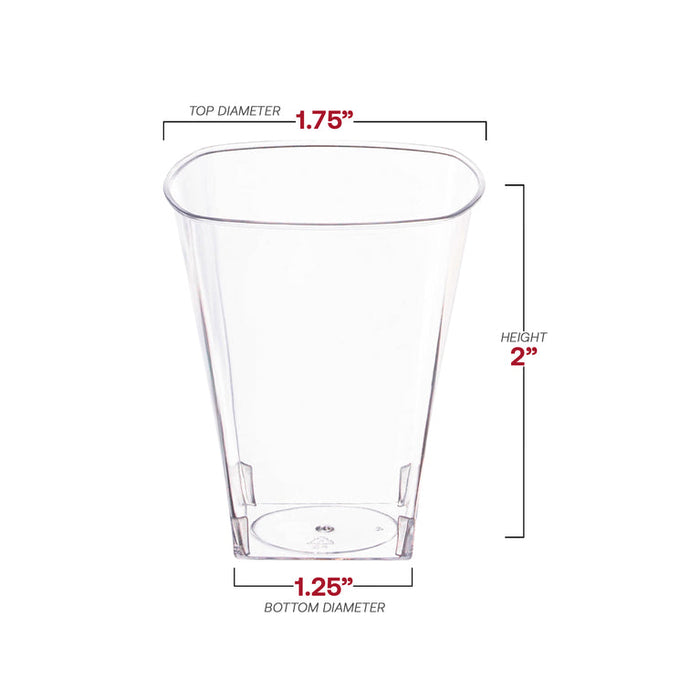 Clear Square Plastic Cups (Multiple Sizes)