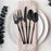 Black Moderno Disposable Plastic Cutlery