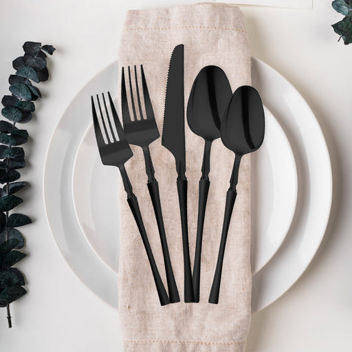 Black Moderno Disposable Plastic Cutlery