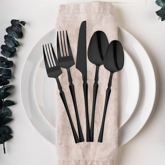 Black Moderno Disposable Plastic Cutlery