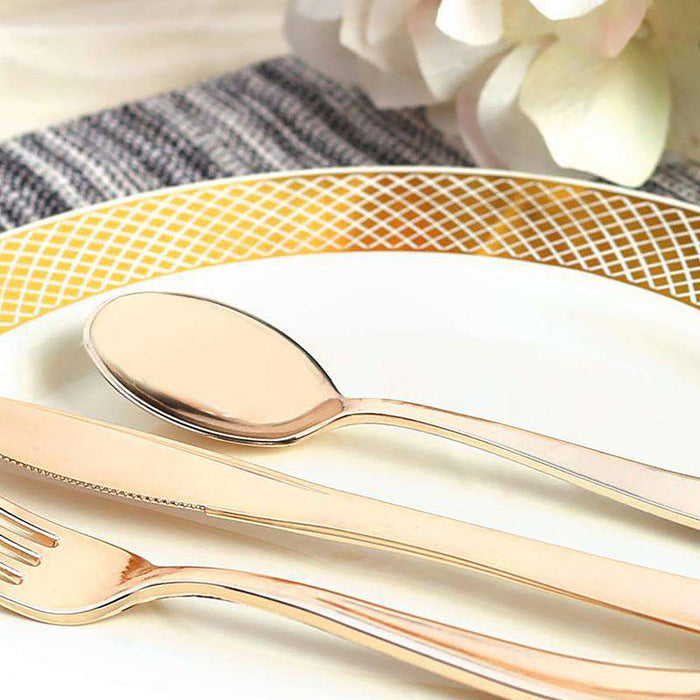 Shiny Metallic Gold Disposable Plastic Cutlery