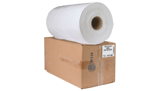 TABLE COVER PLASTIC PERFERATED WHITE ROLL 36X108