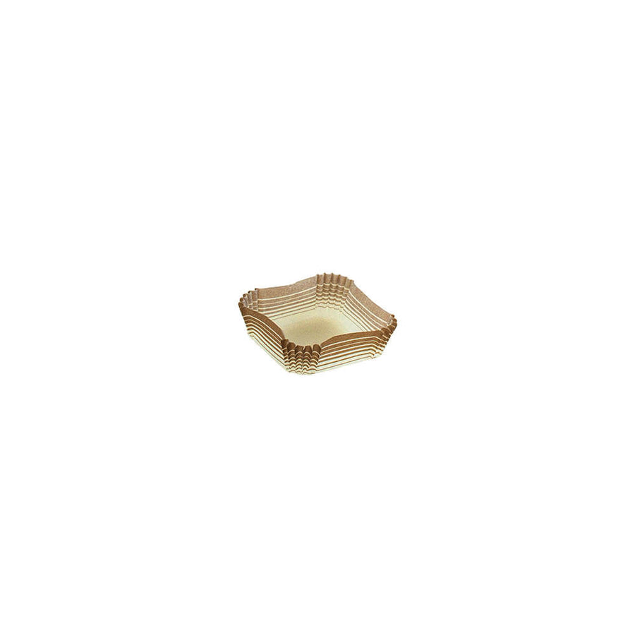 Novacart #1Q Solid Brown Square Paper Pastry & Candy Cup (FSC) – 1-3/8" x 1-3/8" x 5/8" – 2,000/Case