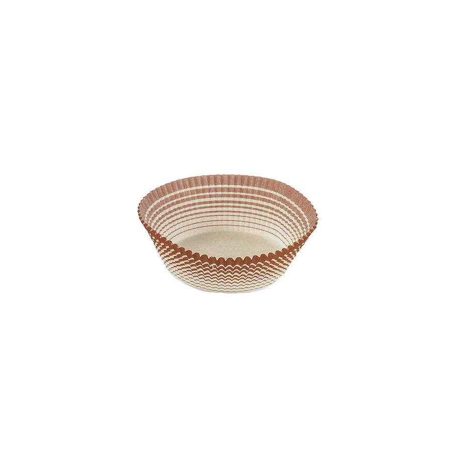 Novacart #130 Gold Round Paper Pastry Cup (1000 Line) – 2-5/8" x 1-1/4" – 2,000/Case