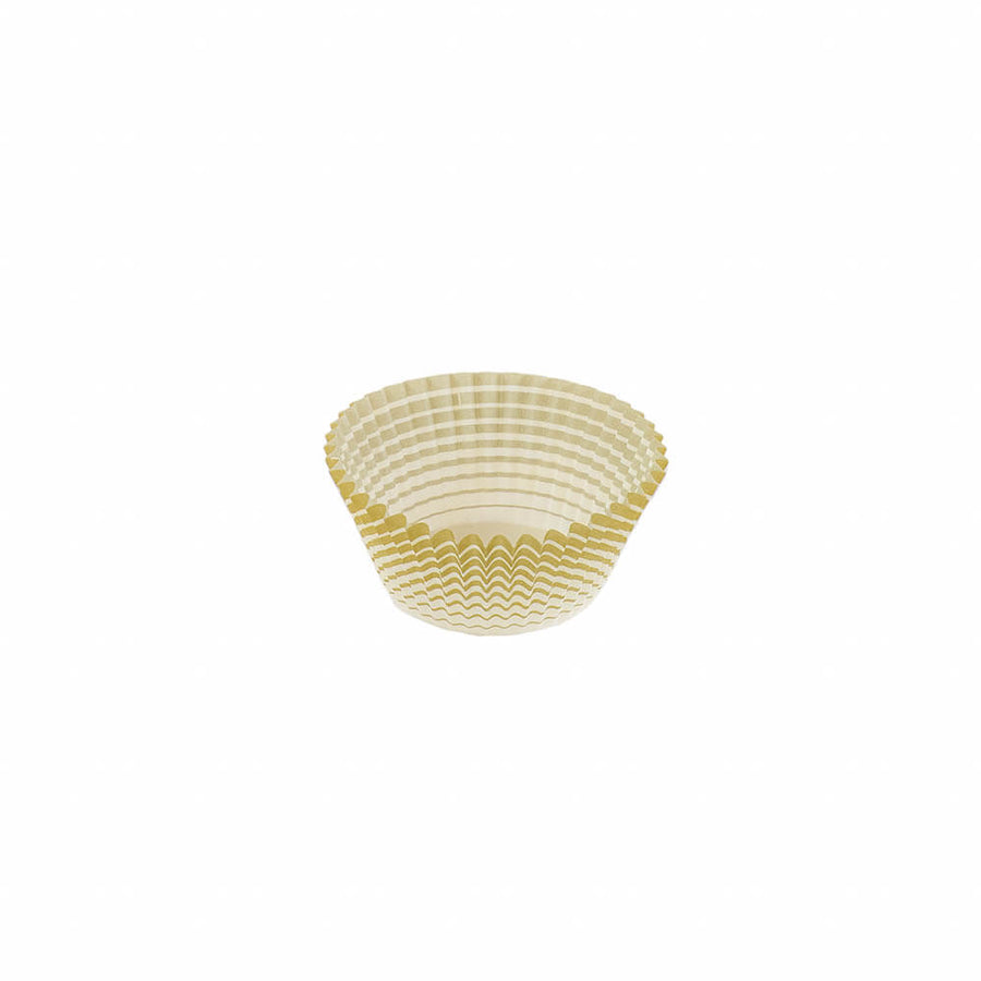 Novacart #7/A Gold Round Paper Pastry Cup (1000 Line) – 2" x 1-3/8" – 2,000/Case