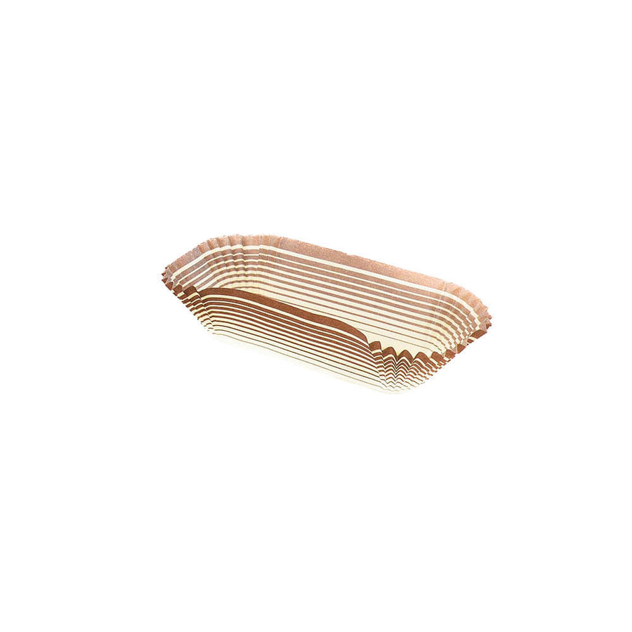 Novacart #24 Gold Rectangular Paper Pastry Cup (1000 Line) – 3-5/8" x 1-3/8" x 1-3/16" – 2,000/Case