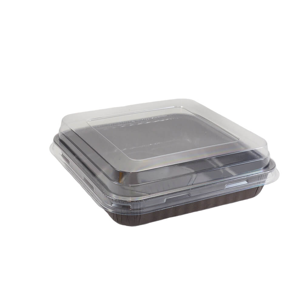 Novacart Clear PET Tall Dome Lid for OP 175x175 (8x8) Mold – 8-3/8" x 8-3/8" – 250/Case