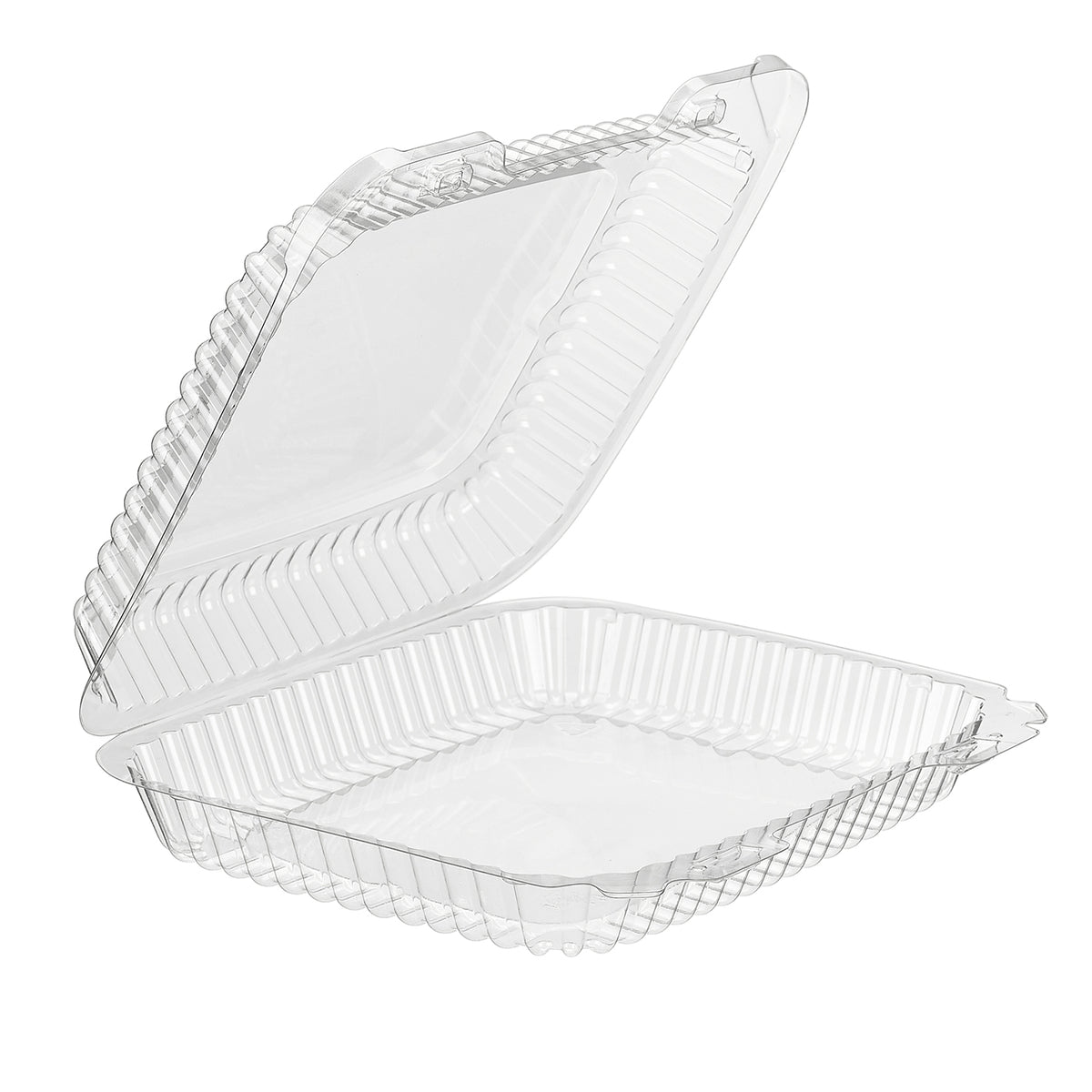 Inline Plastics VPP727A clear rectangular hinged clamshell container 53.4 oz with barlock closure