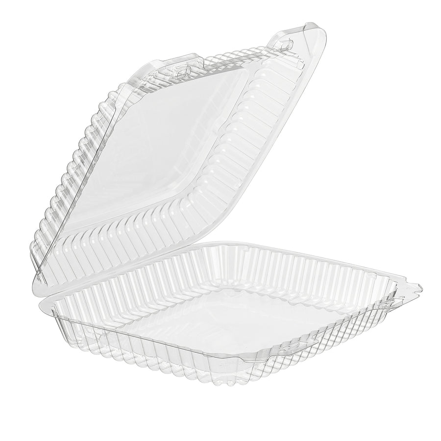 Inline Plastics VPP727A clear rectangular hinged clamshell container 53.4 oz with barlock closure