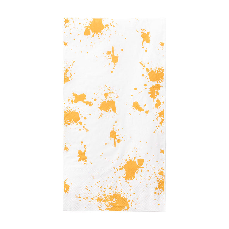 Durable White with Paint Splatter Paper Dinner Napkins
