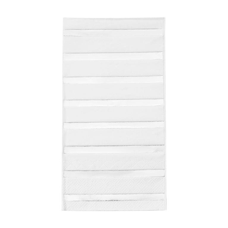Durable White with Stripes Paper Dinner Napkins