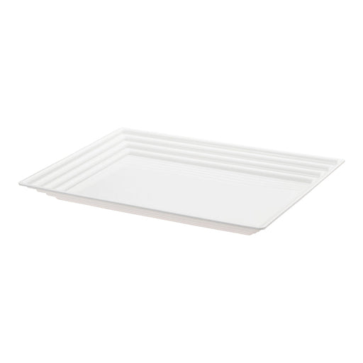 Rectangular with Groove Rim Plastic Serving Trays