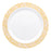 White Plastic Plates with Pink & Gold Mosaic Rim