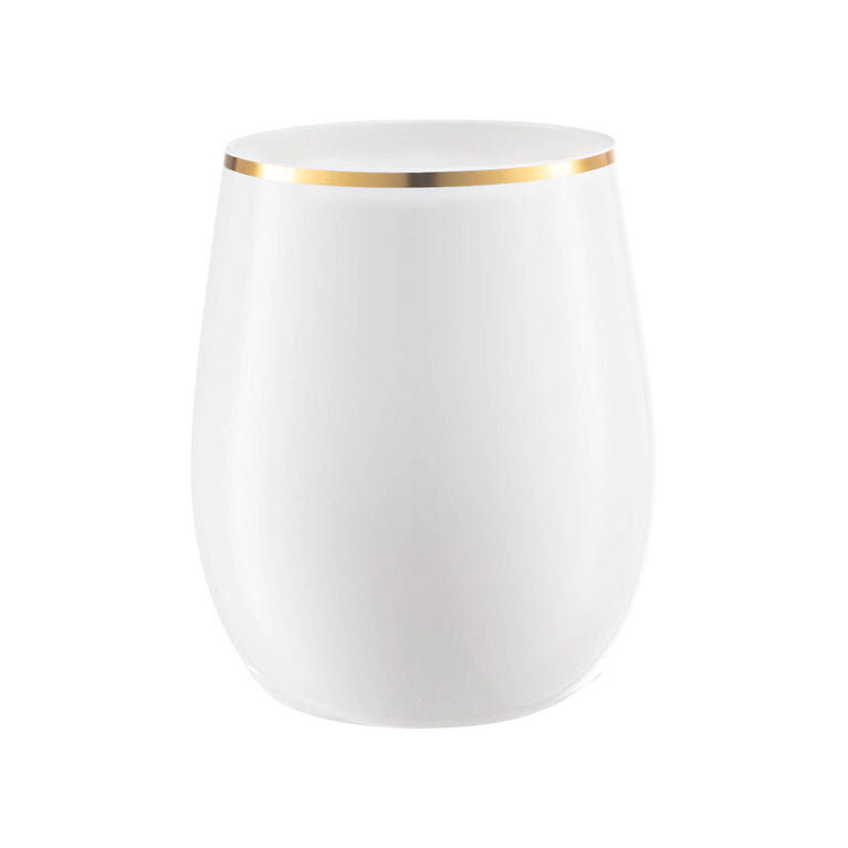 12 oz. Stemless Plastic Wine Glasses (Avail. Multiple Colors and Designs)