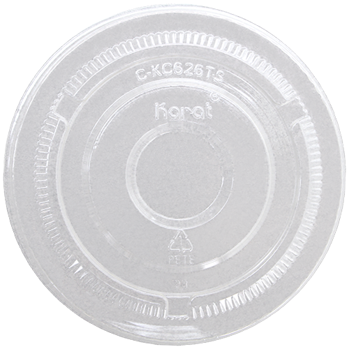 Karat 98mm PET Flat Lids - No Hole - 1,000 Lids