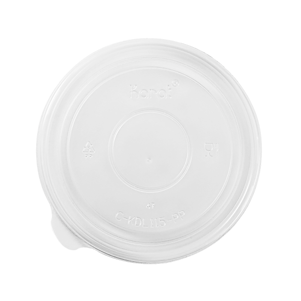 Karat 32 oz PP Plastic Food Container Flat Lids (115mm) - 500 Lids
