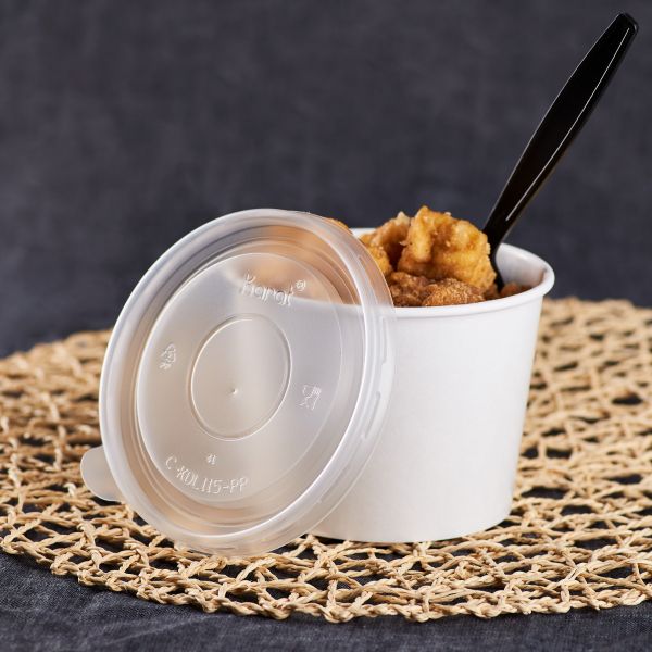 Karat 32 oz PP Plastic Food Container Flat Lids (115mm) - 500 Lids